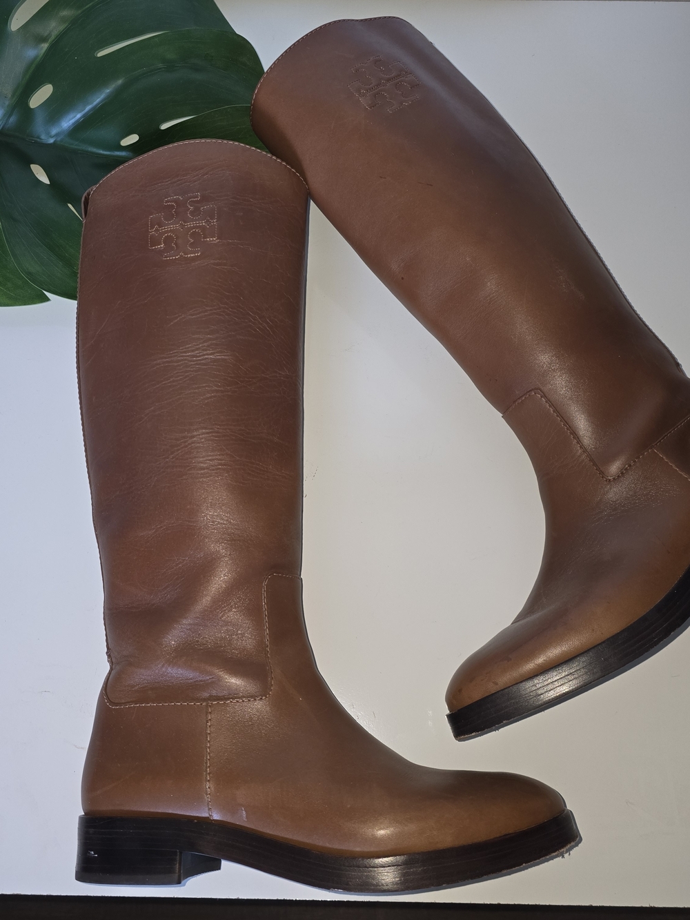 Tory Burch Brown Leather Riding Boots - Classic Knee High